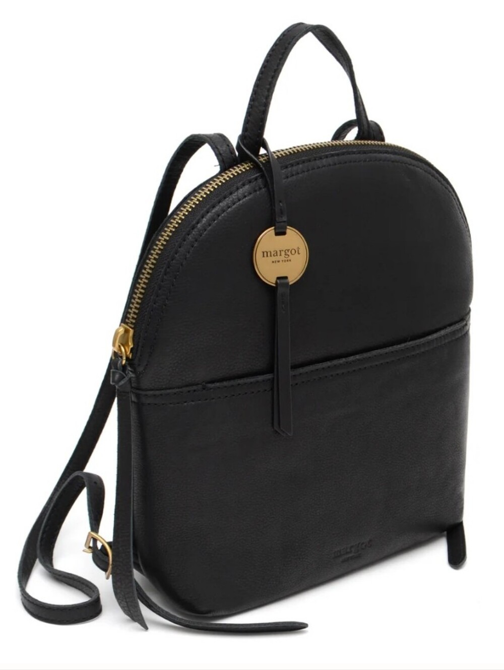 margot Genuine Leather Camille Backpack, Black, Small